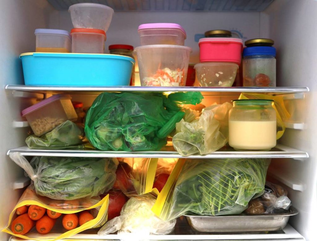 leftover vegetables in refrigerator