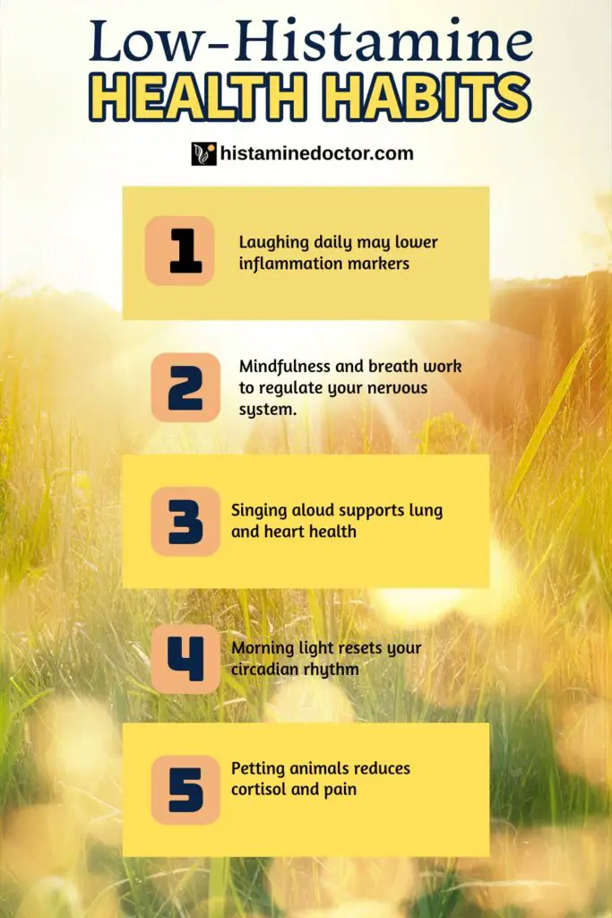Low Histamine Health Habits Infographic