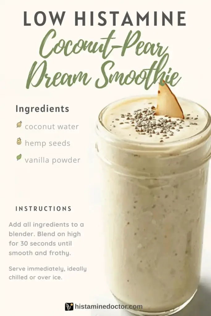 low histamine coconut pear smoothie