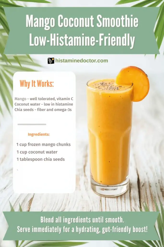 low-histamine gut friendly mango smoothie